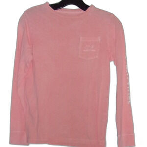 Vineyard Vines Girls Long Sleeve T-Shirt Sz. S 8-10 Whale Logo Peach Pink